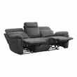 Pemberly Row Modern Microfiber Double Reclining Sofa with Cup Holders in Gray