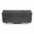 Pemberly Row Modern Microfiber Double Reclining Sofa with Cup Holders in Gray