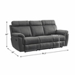 Pemberly Row Modern Microfiber Double Reclining Sofa with Cup Holders in Gray