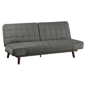 Pemberly Row 70&quot Chenille Elegant Lounger with Tufted in Dark Gray
