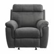 Pemberly Row Modern Polished Microfiber Glider Reclining Chair in Gray