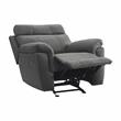 Pemberly Row Modern Polished Microfiber Glider Reclining Chair in Gray
