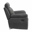 Pemberly Row Modern Polished Microfiber Glider Reclining Chair in Gray