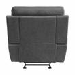 Pemberly Row Modern Polished Microfiber Glider Reclining Chair in Gray