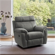 Pemberly Row Modern Polished Microfiber Glider Reclining Chair in Gray