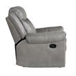 Pemberly Row Traditional Faux Leather Glider Reclining Chair in Gray