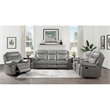 Pemberly Row Traditional Faux Leather Glider Reclining Chair in Gray