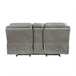 Pemberly Row Traditional Faux Leather Double Glider Reclining Loveseat in Gray