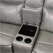 Pemberly Row Traditional Faux Leather Double Glider Reclining Loveseat in Gray