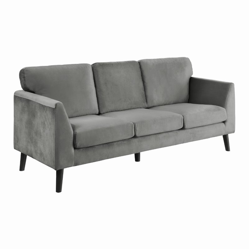 Pemberly Row Contemporary Velvet Sofa in Gray Cymax Business