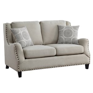 pemberly row contemporary textured loveseat