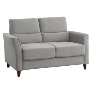 pemberly row contemporary textured loveseat in gray