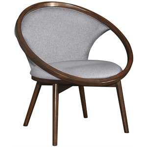pemberly row fabric upholstered accent chair in walnut