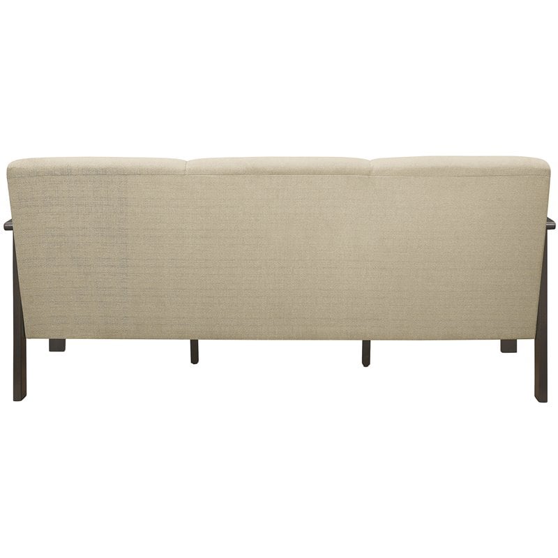 Pemberly Row Fabric Upholstered Sofa in Light Brown and Antique Gray