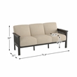 Pemberly Row Fabric Upholstered Sofa in Light Brown and Antique Gray