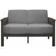 Pemberly Row Fabric Upholstered Loveseat in Gray and Antique Gray
