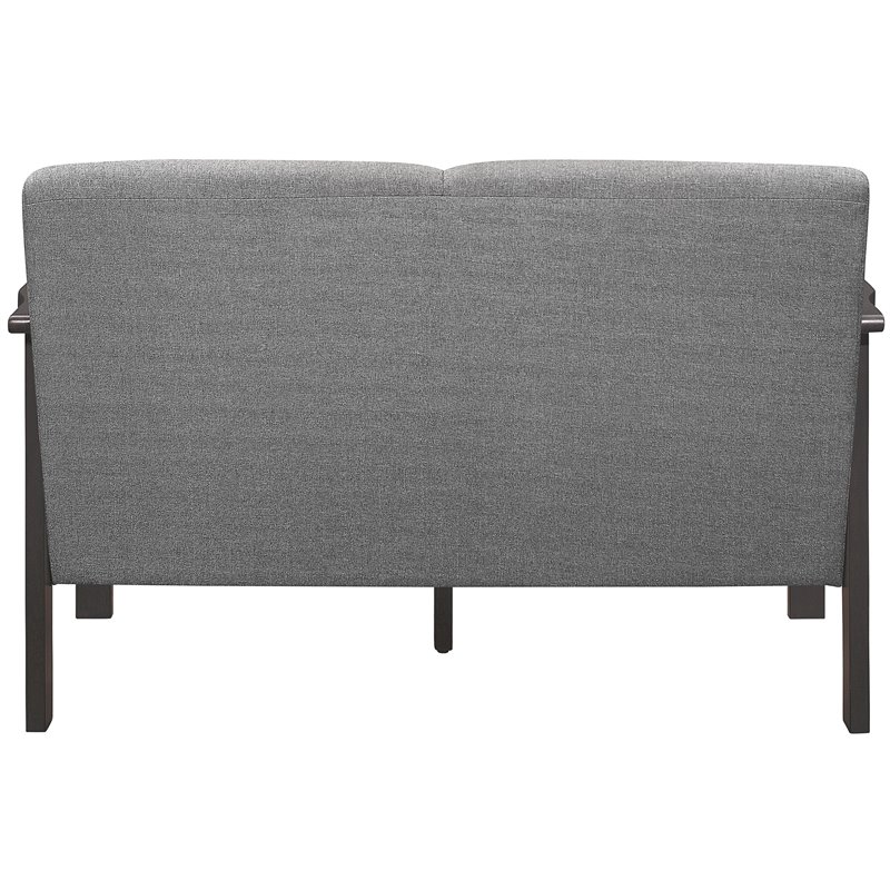 Pemberly Row Fabric Upholstered Loveseat in Gray and Antique Gray