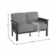 Pemberly Row Fabric Upholstered Loveseat in Gray and Antique Gray