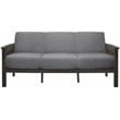 Pemberly Row Mid Century Fabric Upholstered Sofa in Gray and Antique Gray