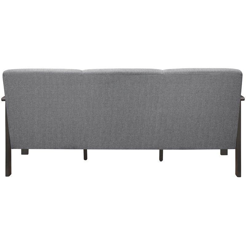 Pemberly Row Mid Century Fabric Upholstered Sofa in Gray and Antique Gray