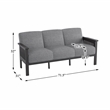 Pemberly Row Mid Century Fabric Upholstered Sofa in Gray and Antique Gray