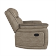Pemberly Row Modern Microfiber/Pine Wood Recliner in Sandy Brown