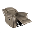 Pemberly Row Modern Microfiber/Pine Wood Recliner in Sandy Brown