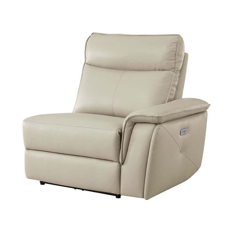 Pemberly Row 6-piece Contemporary Leather Modular Reclining Sectional in Beige