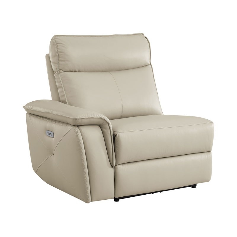 Pemberly Row 6-piece Contemporary Leather Modular Reclining Sectional in Beige