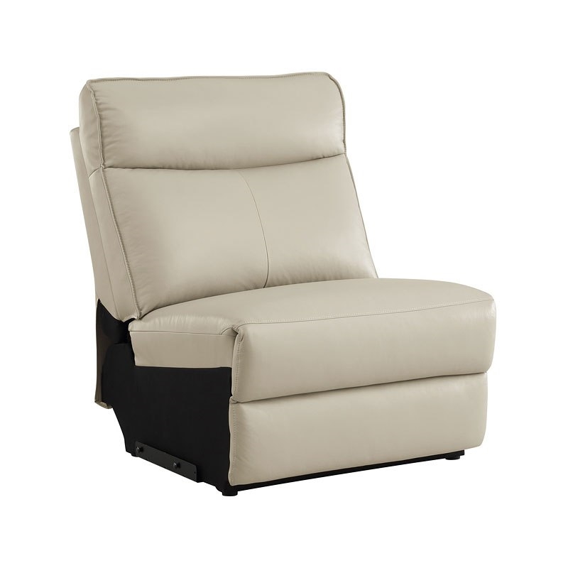 Pemberly Row 6-piece Contemporary Leather Modular Reclining Sectional in Beige