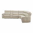 Pemberly Row 6-piece Contemporary Leather Modular Reclining Sectional in Beige