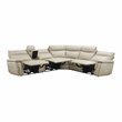 Pemberly Row 6-piece Contemporary Leather Modular Reclining Sectional in Beige