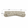Pemberly Row 6-piece Contemporary Leather Modular Reclining Sectional in Beige