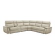 Pemberly Row 6-piece Contemporary Leather Modular Reclining Sectional in Beige