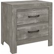 Pemberly Row Wood 2 Drawer Nightstand in Gray