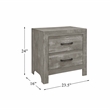 Pemberly Row Wood 2 Drawer Nightstand in Gray