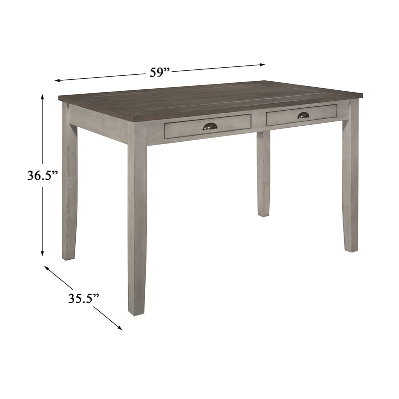 Pemberly Row Counter Height Dining Room Table in Brown and Light Gray