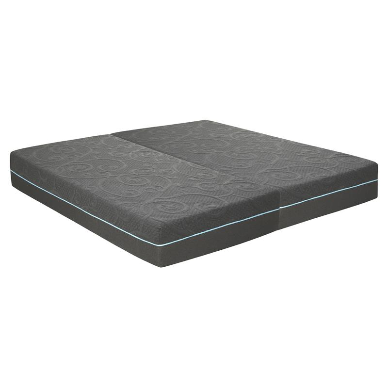 Pemberly Row Fabric Split Gel Memory Hybrid Mattress in Gray