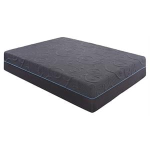 Pemberly Row 14&quot Fabric Gel Memory Hybrid Mattress in Gray