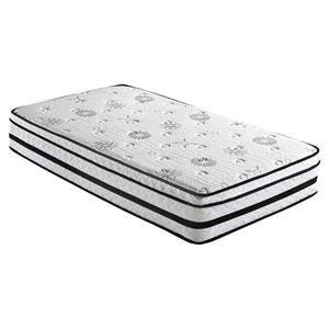 Pemberly Row 12&quot Modern Fabric Twin Hybrid Mattress in White