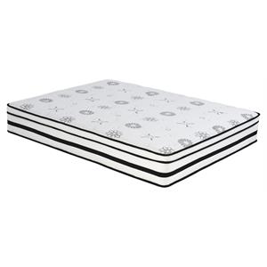 Pemberly Row 12&quot Fabric Eastern King Hybrid Mattress in White