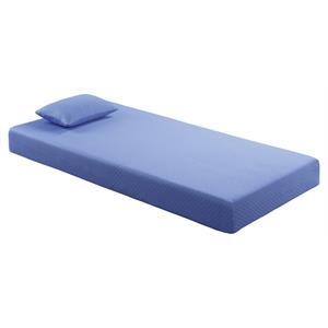 Pemberly Row 7&quot Modern Fabric Full Mattress Set in Blue