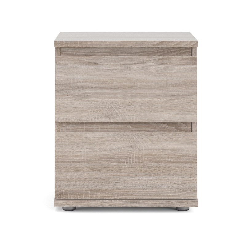 Pemberly Row Contemporary 2 Drawer Nightstand in Truffle