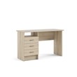 Pemberly Row Contemporary Desk with 3 Drawers in Oak Structure