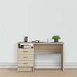 Pemberly Row Contemporary Desk with 3 Drawers in Oak Structure