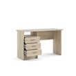 Pemberly Row Contemporary Desk with 3 Drawers in Oak Structure