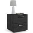 Pemberly Row 2 Drawer Nightstand in Black Woodgrain