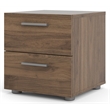 Pemberly Row Contemporary 2 Drawer Nightstand in Walnut