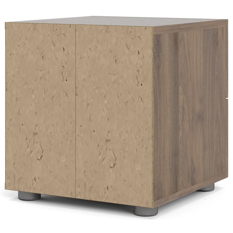 Pemberly Row Contemporary 2 Drawer Nightstand in Walnut