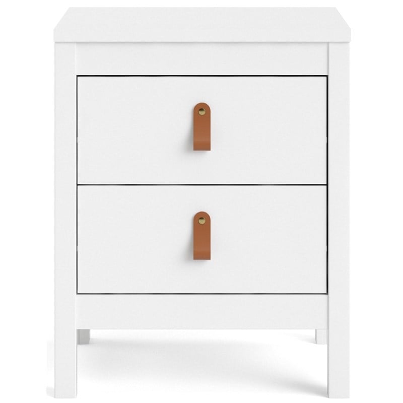Pemberly Row Contemporary 2 Drawer Nightstand in White
